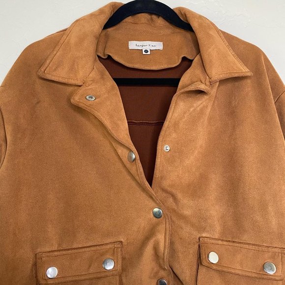 Harper & Me Brown Faux Suede Jacket - Picture 4 of 9